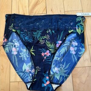 Soma Navy Floral Lace Panties